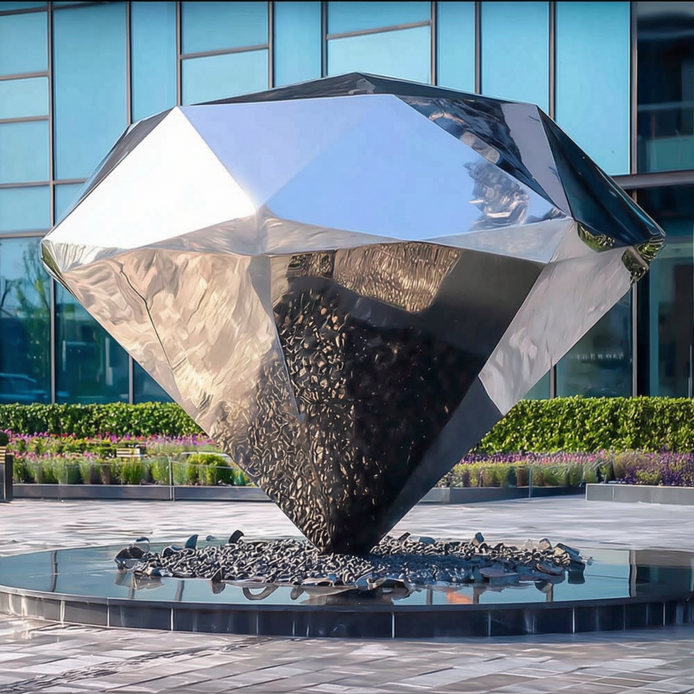 mirror polished stainless steel diamond