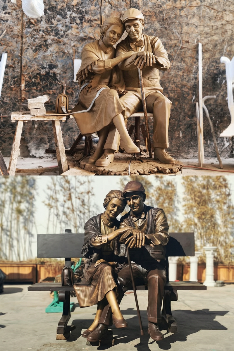 custom made bronze couple sculpture
