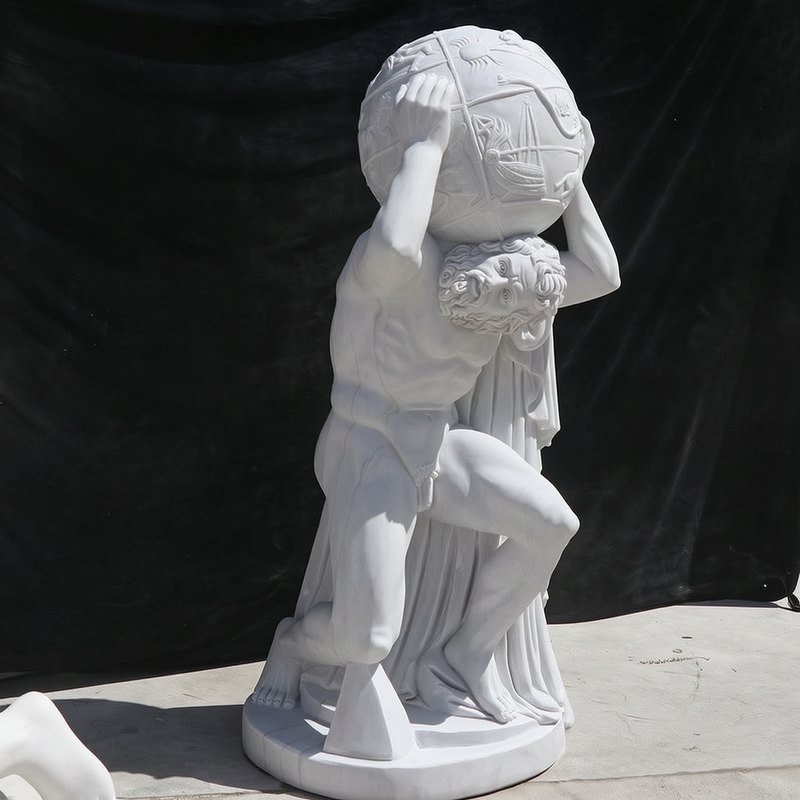 Outdoor Garden Decoration Marble Atlas Statue Bearing the Heavens for Sale MOKK-80