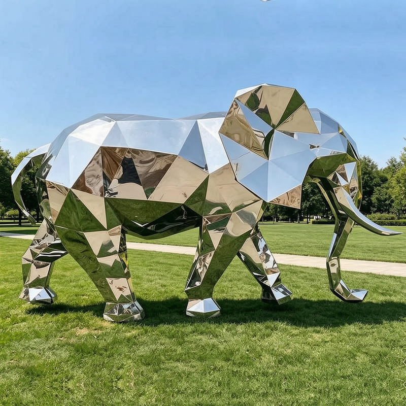 geometric elephant sculpture