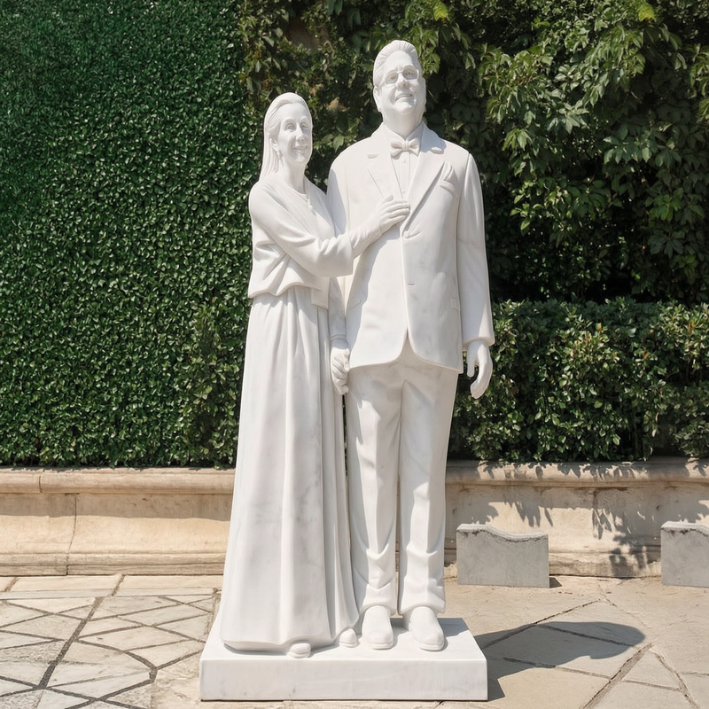Custom Marble Couple Statue Project