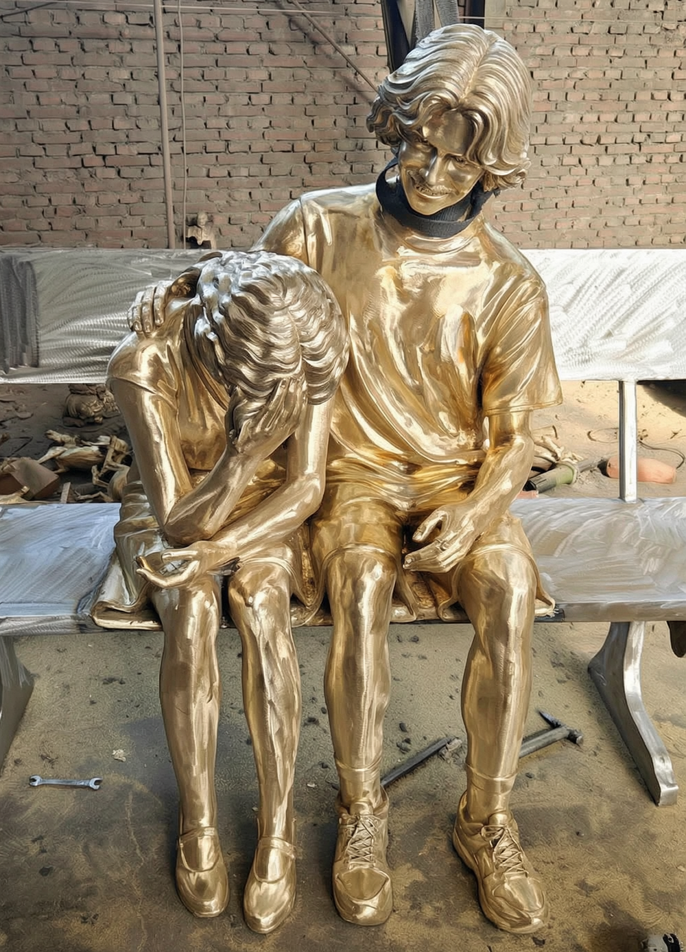 bronze sculpture made of The polished of a couple
