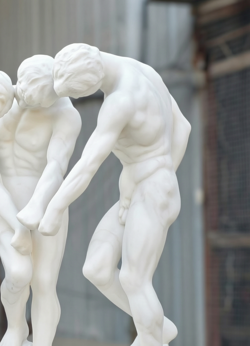 Rodin the Three Shades Marble statue details