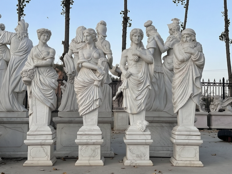Greek god marble statues