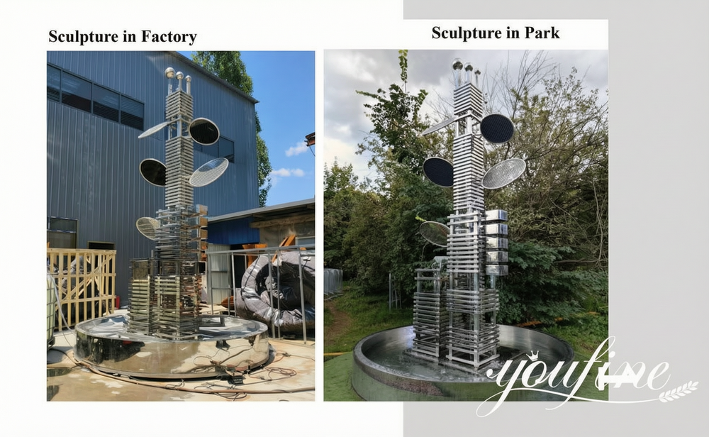 customized stainless steel landmark sculpture for park project