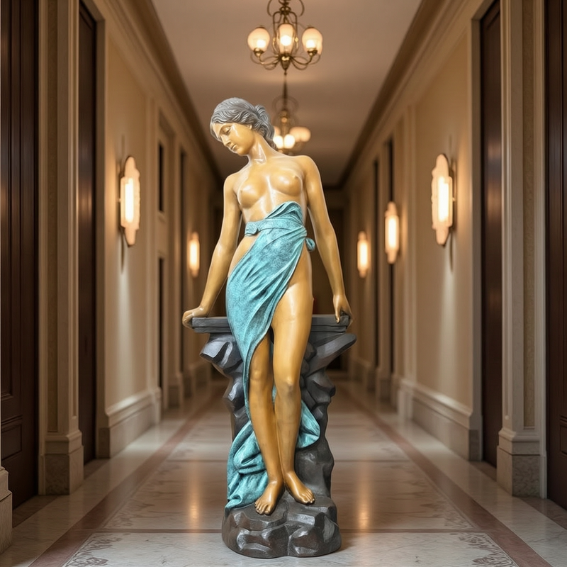bronze female statue for hotel