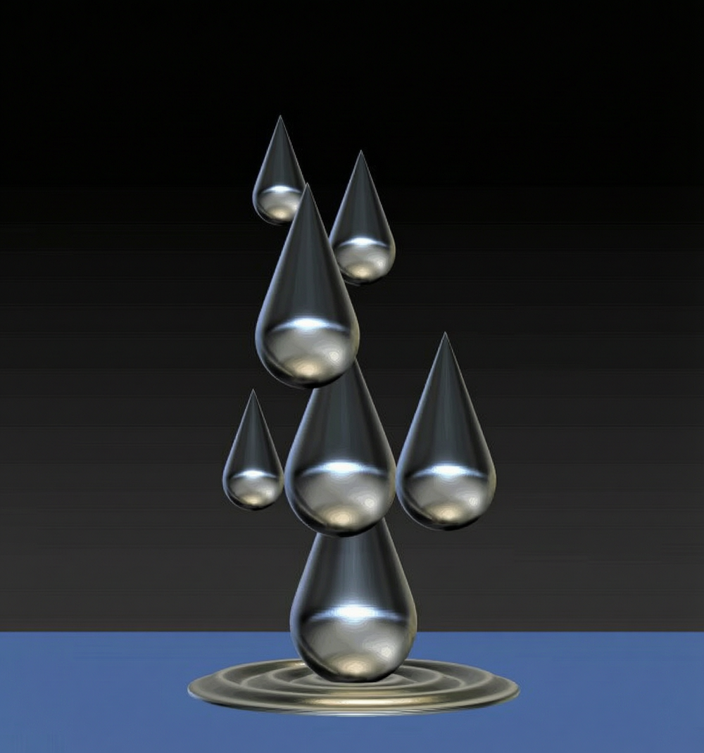 custom 3D design drawings for water drop sculpture
