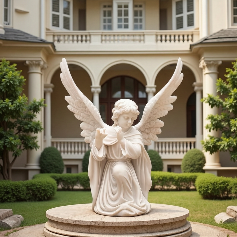 Lovely 3.5 Feet Marble Angel Statues for Gardens