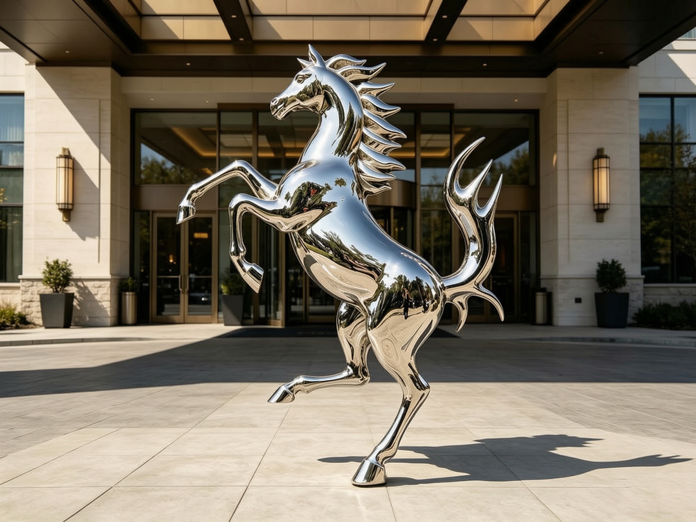 Modern Ferrari Horse Sculpture