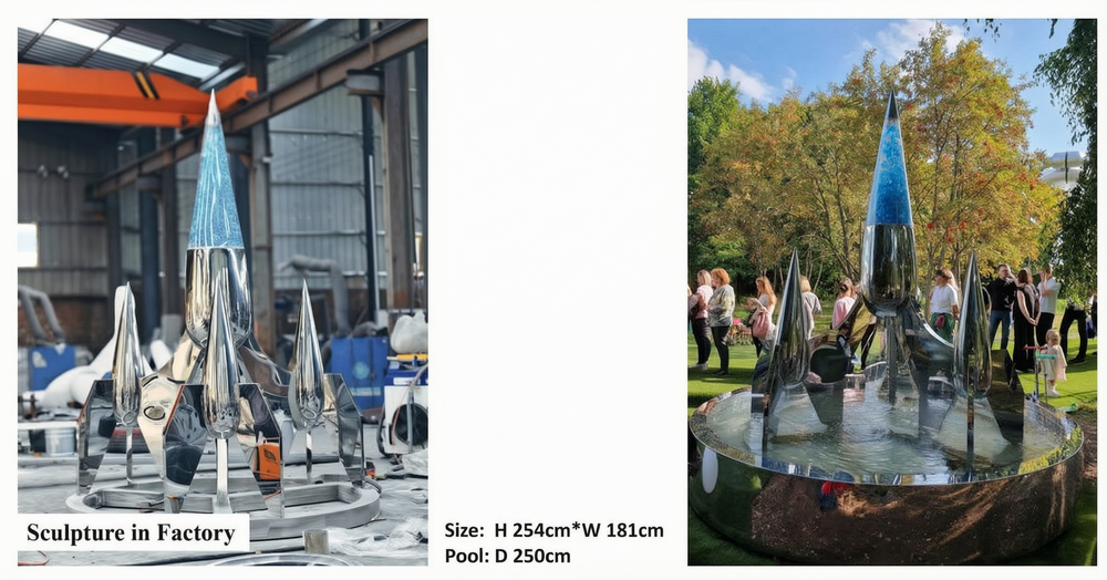 stainless steel Stainless steel rocket sculpture for park project