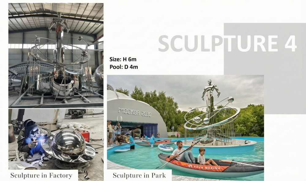 large stainless steel sculpture for park project