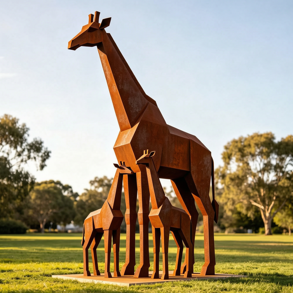 giraffe sculpture for outdoor lawn decor
