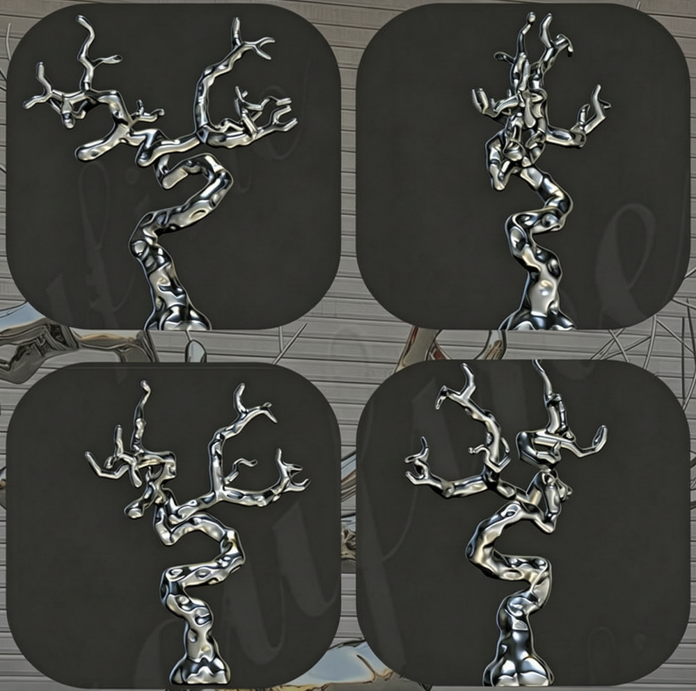 Stainless steel tree sculpture 3D model