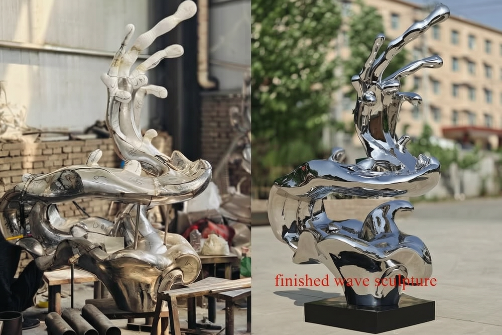 metal wave sculpture production