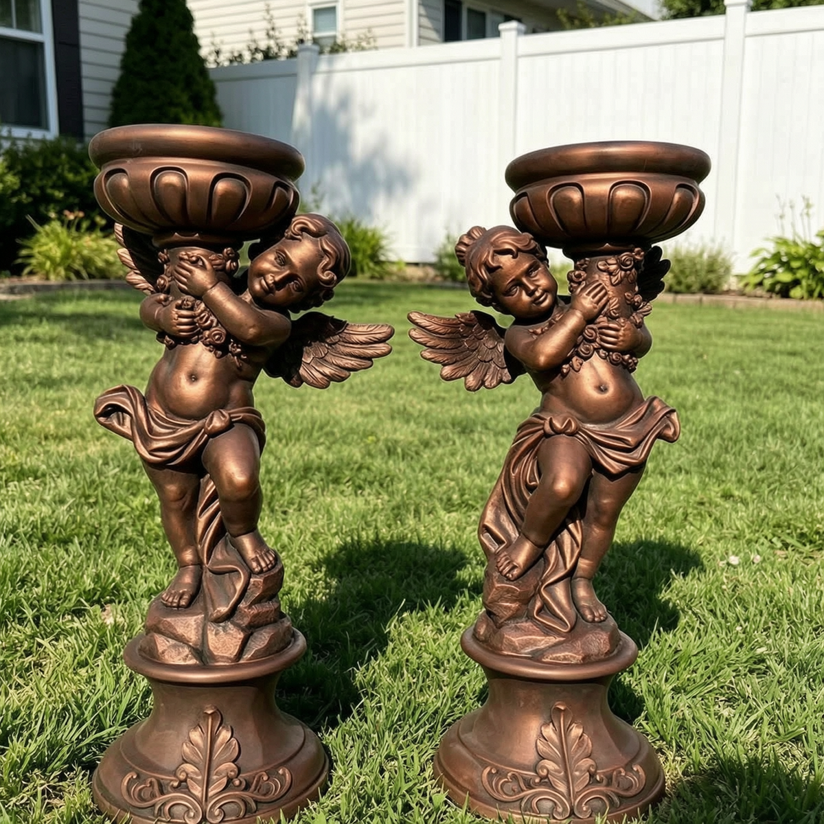Outdoor Garden Cherub Planters