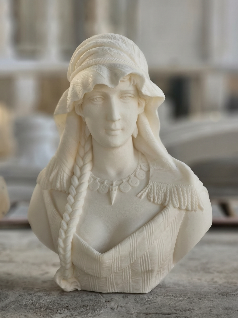 marble Female Bust Sculpture for Luxury Home & Villa Decor