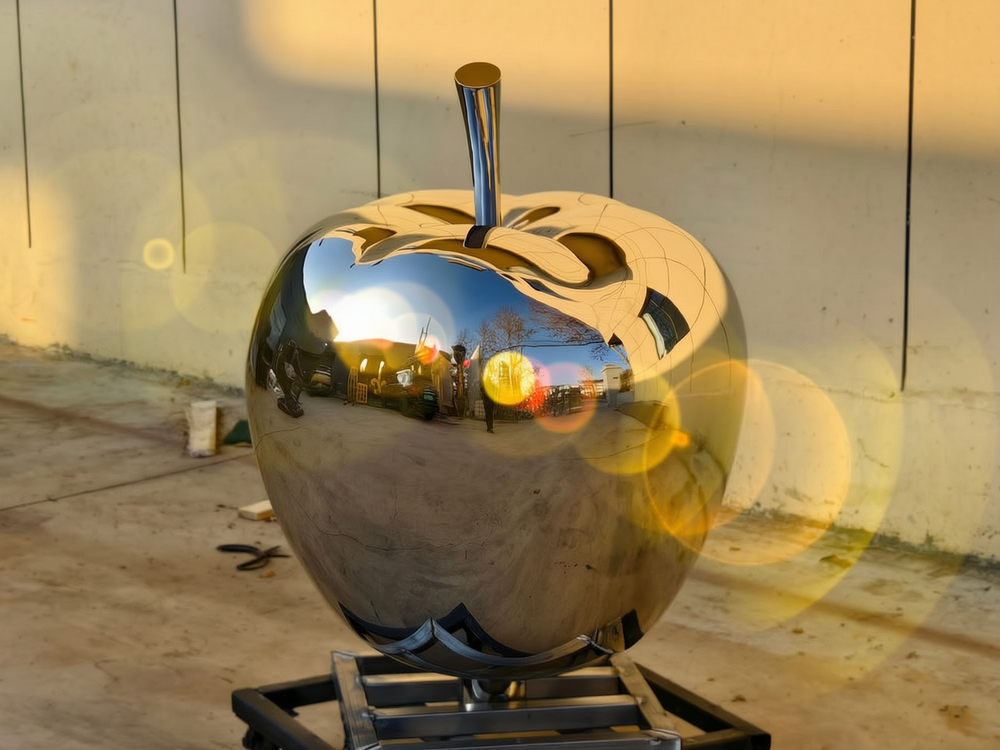 customized stainless steel apple sculptures