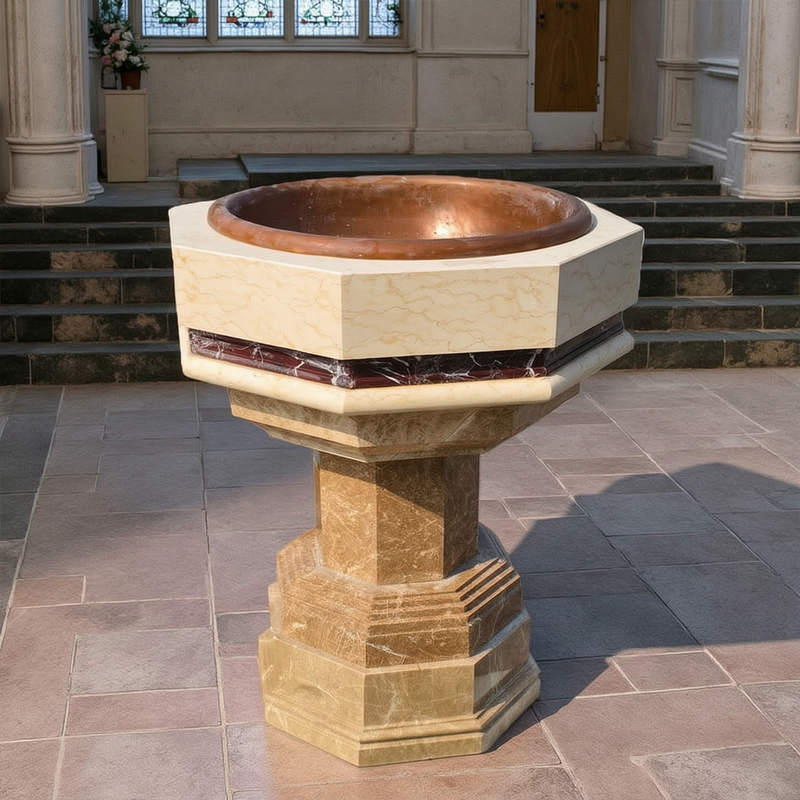 High Quality Marble Stone Baptismal Font for Sale