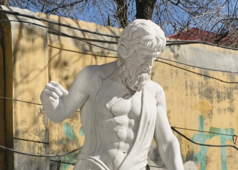 Marble Hephaestus statue details