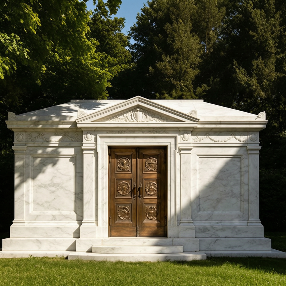 Family Mausoleum with Bronze Doors for Cemetery