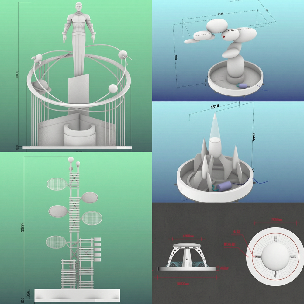 stainless steel sculpture 3D drawings
