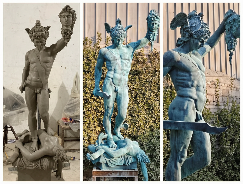 medusa with the head of perseus statue