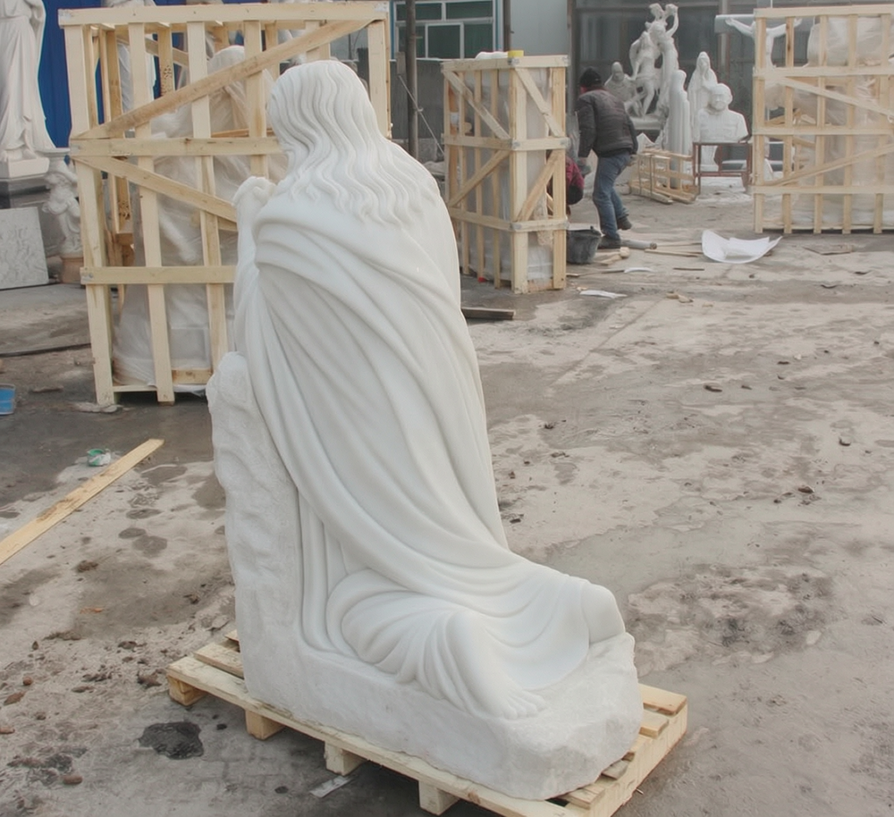 Kneeling in Prayer Jesus Statue