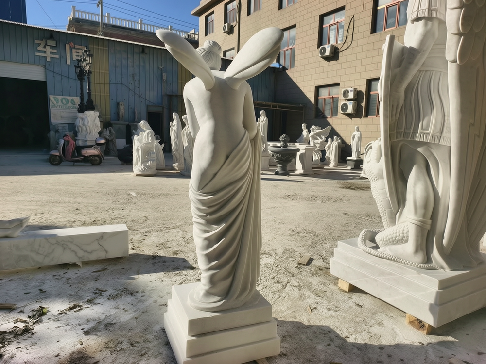 Flower Fairy marble statue details