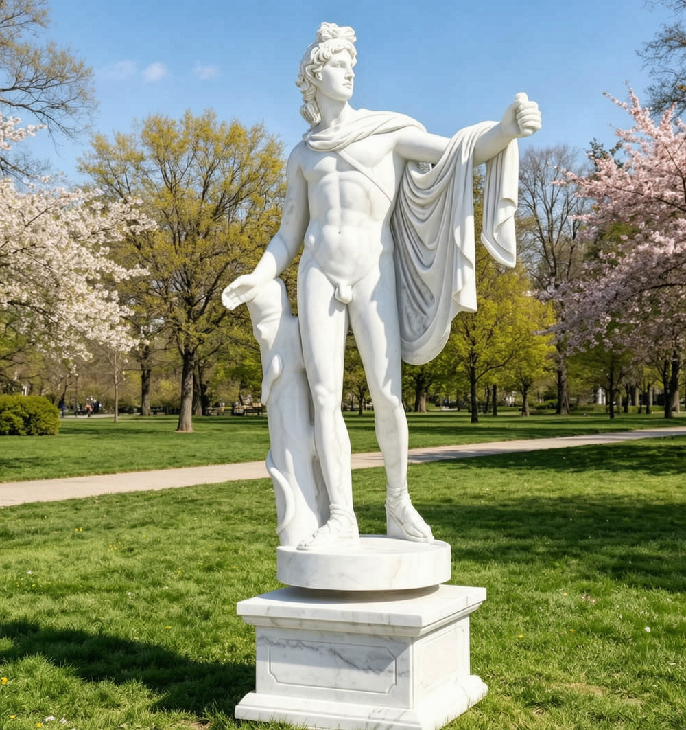 marble apollo sculpture for garden