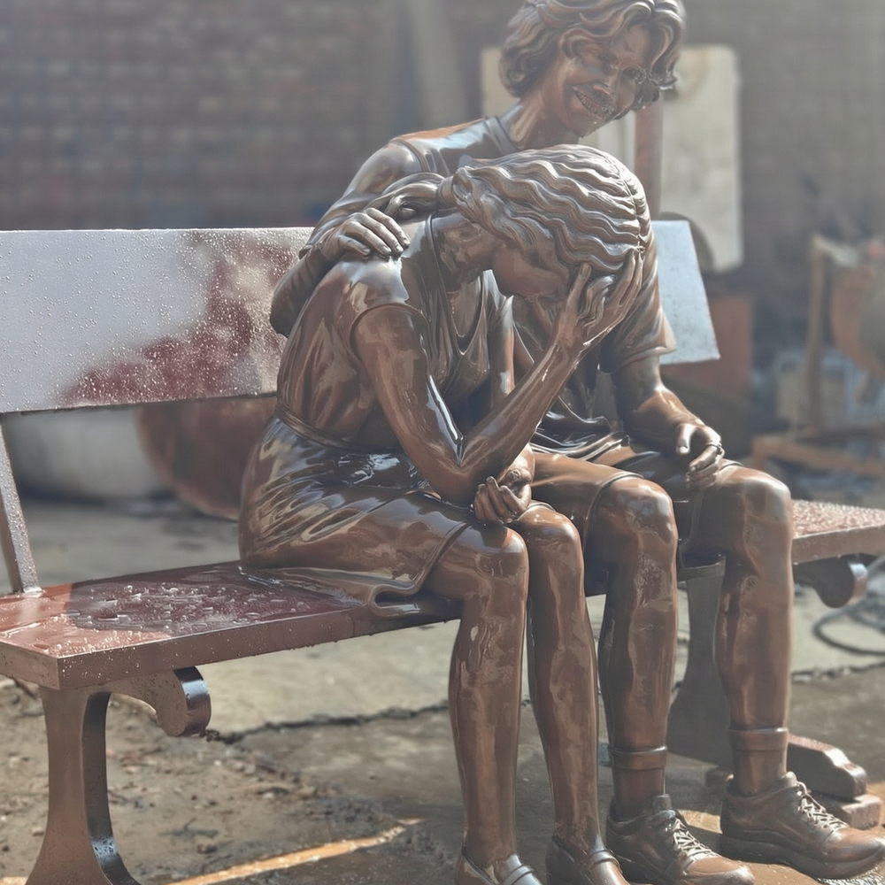 Maintaining the Bronze couple Sculpture