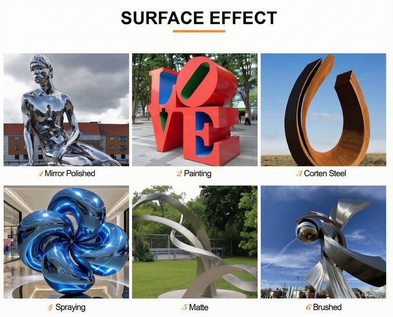 stainless steel sculpture finish options