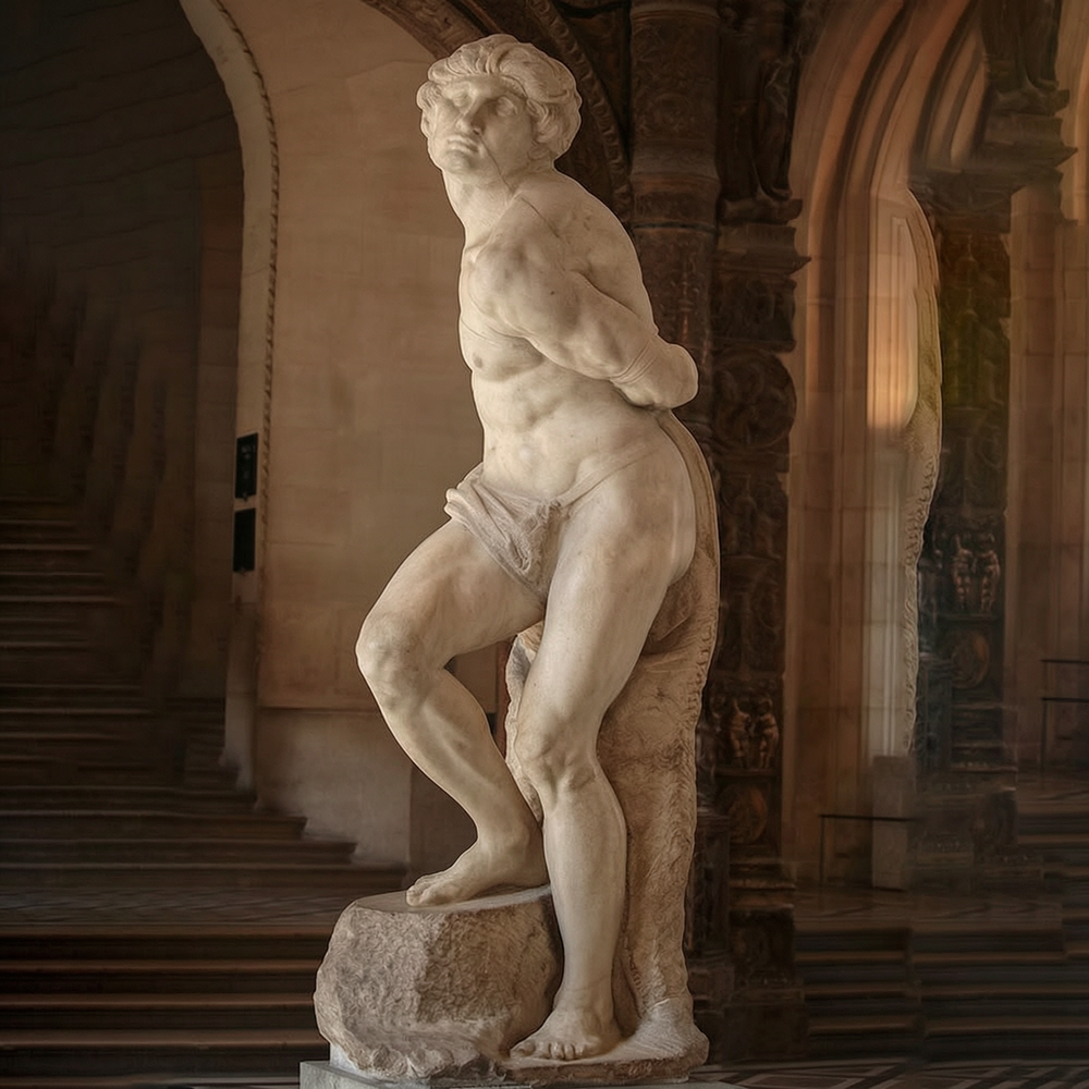 Classic Marble Rebellious Slave Statue Replica MOKK-688