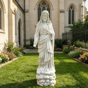 6 Feet Sacred Heart of Jesus Christ Statue with Cloud Base
