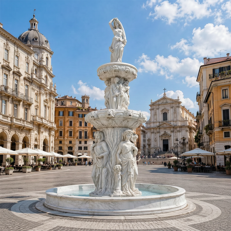 Luxurious Marble Outdoor Water Fountain MOKK-644