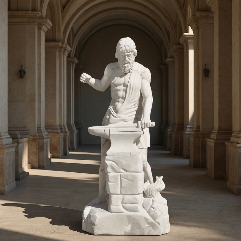 6 feet Marble Hephaestus statue Greek God of Fire