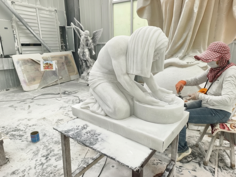Jesus Washing Disciples' Feet sculpture process
