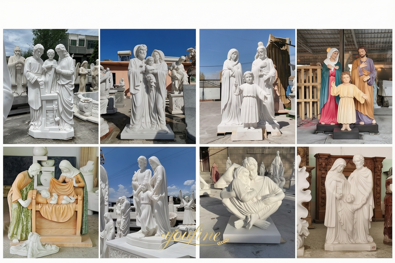 marble holy family statues
