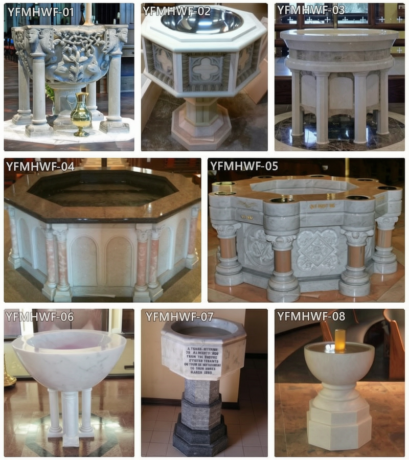 High Quality Natural Marble Baptismal Font for Church